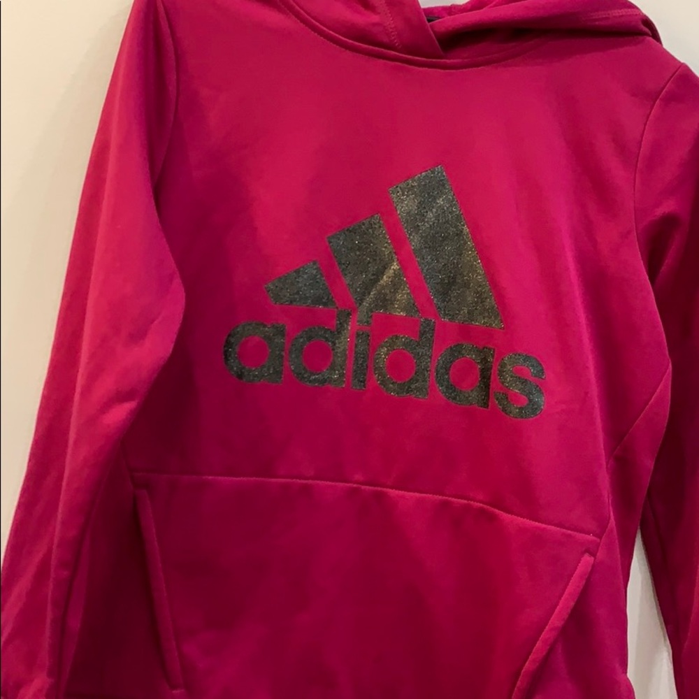 Kids magenta adidas hoodie Youth L